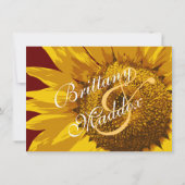 カントリーひまわり素朴結婚式招待状 招待状 (裏面)