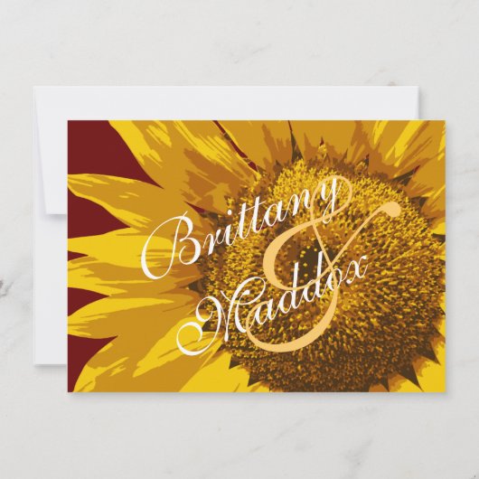 カントリーひまわり素朴結婚式招待状 招待状 (裏面)