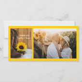 カントリーひまわり結婚ウェスタン サンキューカード (正面)