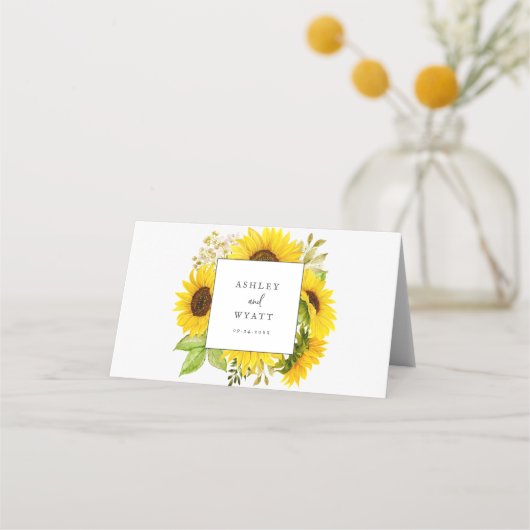 カントリーひまわり結婚折り畳み座席表 プレイスカード (裏面)