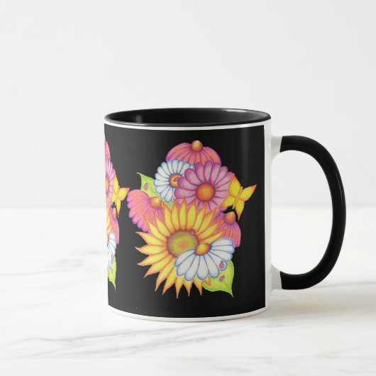 カントリーひまわり ブラック コーヒーマグ マグカップ (右)
