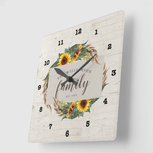 カントリーひま素朴わり木科 スクエア壁時計 (傾斜)