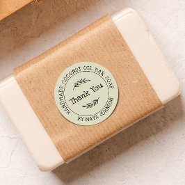 カントリーほこりっぽいグリーン手作りありがとう ラウンドシール