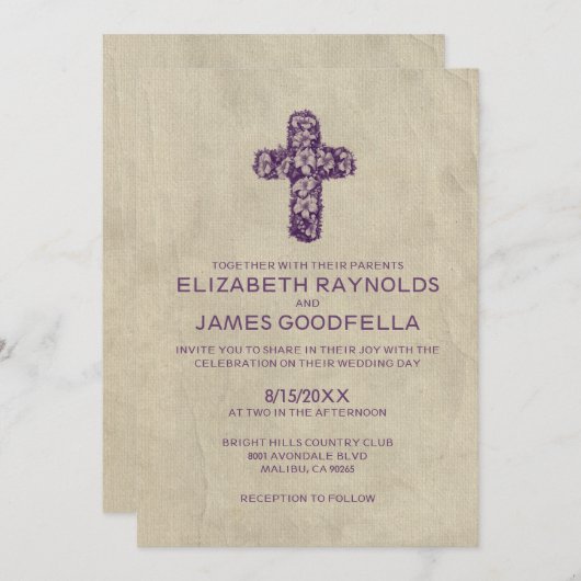 カントリーアイアンクロス結婚式招待状 招待状 (正面/裏面)