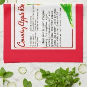 カントリーアップルパイレシピ キッチンタオル (折り畳み)