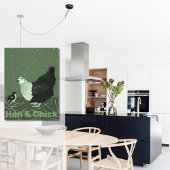 カントリーアニマルマザーヘン&シックニックキッチンキッチン キャンバスプリント