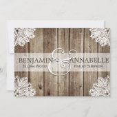 カントリーアンティークウッ素朴ド結婚式招待状 招待状 (正面)