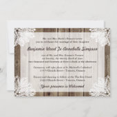 カントリーアンティークウッ素朴ド結婚式招待状 招待状 (裏面)