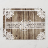 カントリーアンティークウッ素朴ド結婚式招待状 招待状 (正面/裏面)