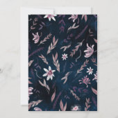 カントリーアートの花のウェディング招待状、招待 招待状 (裏面)