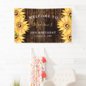 カントリーイエローサンフラワーバースデーパーティーへようこそ 横断幕 (インサイチュ)