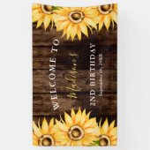 カントリーイエローサンフラワーバースデーパーティーへようこそ 横断幕 (縦)