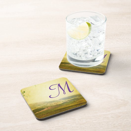 カントリーイタリアンサイドワイナリーモノグラムドリンクコースター コースター (右側)