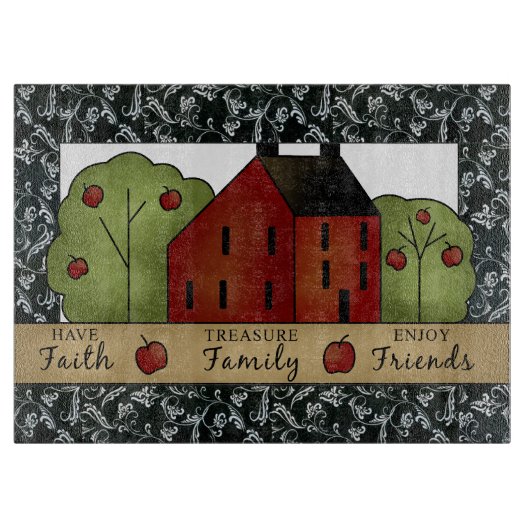 カントリーインスピレーションガラスの切断ボード カッティングボード (正面)