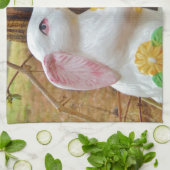 カントリーイースターバニー キッチンタオル (折り畳み)