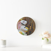 カントリーイースターバニー ラウンド壁時計 (ホーム)