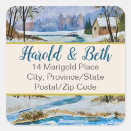 カントリーウィンターアドレス封筒用シール スクエアシール