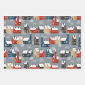 カントリーウィンターシーン，アンティークホーム，ボタニカル ラッピングペーパーシート (正面3)