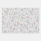 カントリーウィンターシーン，アンティークホーム，ボタニカル ラッピングペーパーシート (正面2)