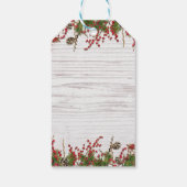 カントリーウィンターホリデーベリー&パインコーンエレガント ギフトタグ (裏面)