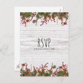 カントリーウィンターホリデーベリー&パインコーン結婚ズ シーズンポストカード (正面/裏面)