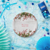 カントリーウィンターホリデーベリー&パインコーン結婚ズ ペーパープレート (パーティー)