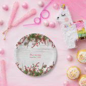 カントリーウィンターホリデーベリー&パインコーン結婚ズ ペーパープレート (パーティー)