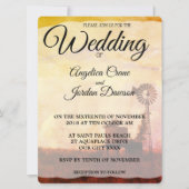 カントリーウィンドミル素朴ウェディング招待 招待状 (正面)