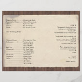 カントリーウィートグラスオンパーチメント結婚式 プログラム (裏面)