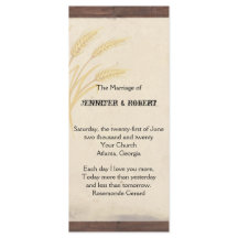 カントリーウィートグラスオンパーチメント結婚式 プログラム