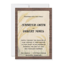 カントリーウィートグラスパーチメント結婚式招待状