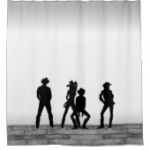 カントリーウェスタンおもしろい白黒 シャワーカーテン (正面)