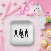 カントリーウェスタンおもしろい白黒 ペーパープレート (パーティー)