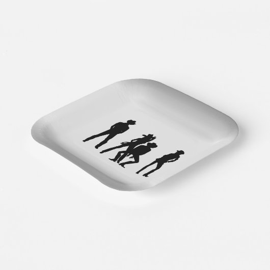 カントリーウェスタンおもしろい白黒 ペーパープレート (傾斜あり)