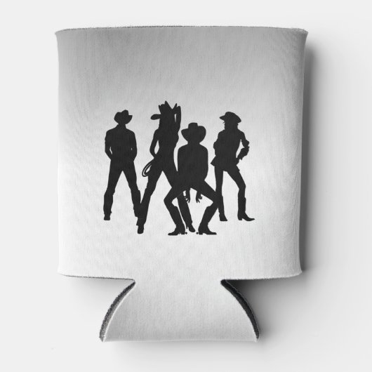 カントリーウェスタンおもしろい白黒 缶クーラー (正面)