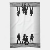 カントリーウェスタンおもしろい キッチンタオル (縦)