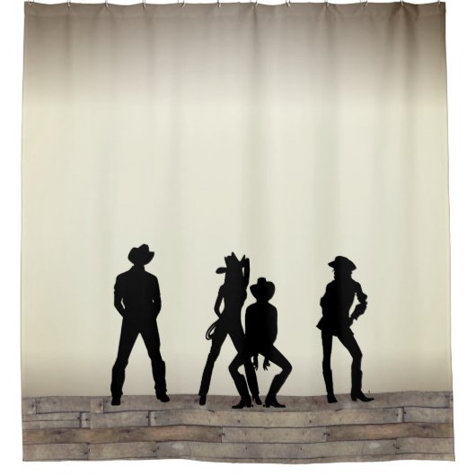 カントリーウェスタンおもしろい シャワーカーテン (正面)