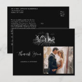 カントリーウェスタンの納屋での結婚式のお礼 ポストカード (正面/裏面)