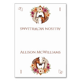 カントリーウェスタンの馬 – ベジタリアンアイコン テーブルナンバー