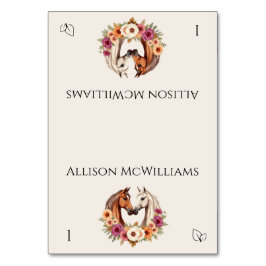 カントリーウェスタンの馬 – ベジタリアンアイコン テーブルナンバー