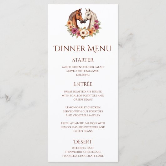 カントリーウェスタンの馬 メニュー (正面)