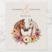 カントリーウェスタンの馬 ワインラベル (シングルラベル)