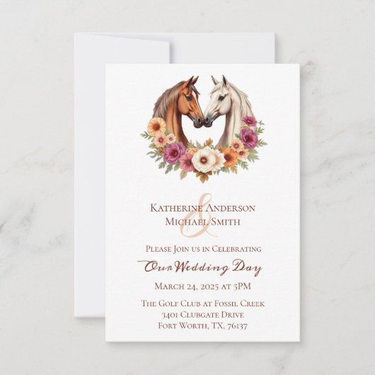 カントリーウェスタンの馬 招待状 (正面)