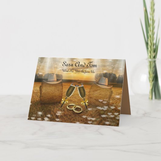 カントリーウェスタンウェディングの招待状 招待状 (正面)