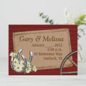 カントリーウェスタンウェディング招待状テンプレート 招待状 (スタンド正面)
