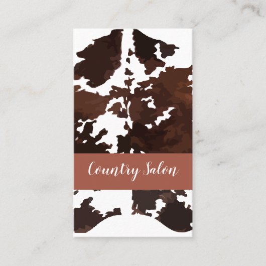 カントリーウェスタンテーマ牛のパターン 名刺 (正面)