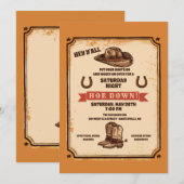 カントリーウェスタンパーティー招待状 招待状 (正面/裏面)