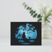 カントリーウェスタン女性のカーボーイクリスマスホリデー ポストカード (スタンド正面)