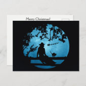 カントリーウェスタン女性のカーボーイクリスマスホリデー ポストカード (正面/裏面)