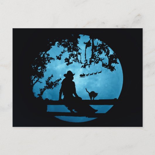 カントリーウェスタン女性のカーボーイクリスマスホリデー ポストカード (正面)